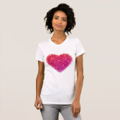 T-shirt Glittery Heart Valentines Day Inspiré (Devant entier)
