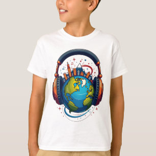T-shirt Global Beats : Terre et casques