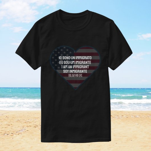 T-shirt Global Tapestry: I am an immigrant with heart flag