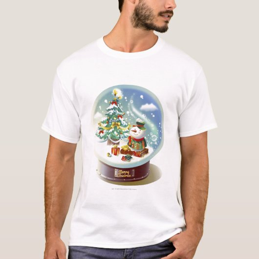 T-shirt Globe de neige avec le bonhomme de neige et (Devant)