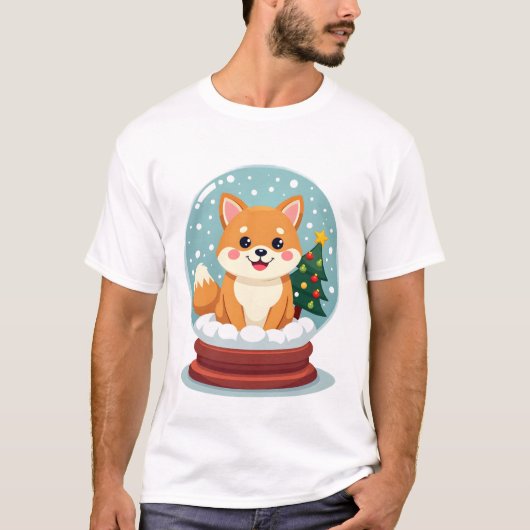 T-shirt Globe de neige Shiba (Devant)
