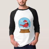 Globe des neiges avec cardinal rouge mignon