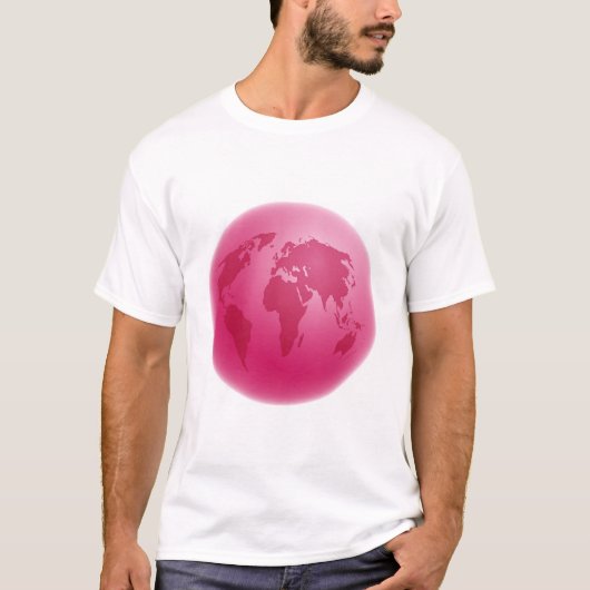 T-shirt Globe rose (Devant)