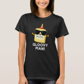T-shirt Gloovy Man Funny Super Glue Pun Dark BG (Devant)