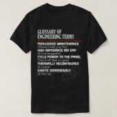 T-shirt Glossaire des termes d'ingénierie Drôle d'ingénieu (Design devant)