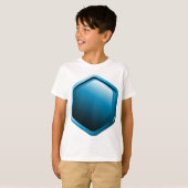 T-shirt Glossy Blue Hexagon Icon Modern Geometric (Devant entier)