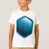T-shirt Glossy Blue Hexagon Icon Modern Geometric (Devant)
