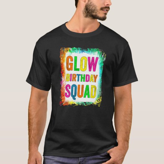 T-shirt Glow Birthday Squad Glow Party Retro 80s Group Par (Devant)