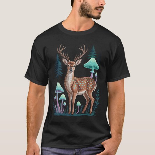 T-shirt Glow Deer Forest (Devant)