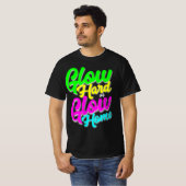 T-shirt Glow Hard ou Glow Home Neon Thème 80's Party Tee (Devant entier)