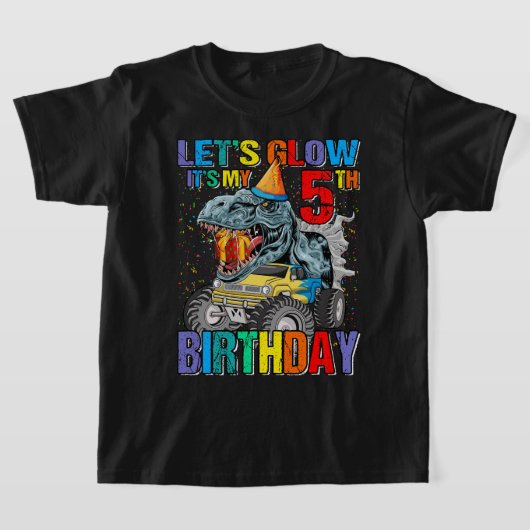 T-shirt Glow Party 5th C'est mon Monstre d'anniversaire Tr (Poser)