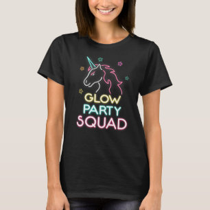 T-shirt Glow Party Squad Llow Crazy Unicorn