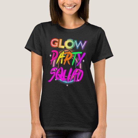 T-shirt Glow Party Squad  Paint Splatter Effect Glow Party (Devant)