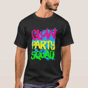 T-shirt Glow Party Squad Paint Splatter Effet Glow Party
