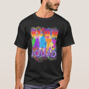 T-shirt Glow Party Squad Paint Splatter Effet Glow Party