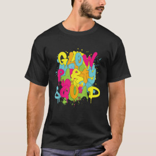 T-shirt Glow Party Squad Paint Splatter Effet Glow Party