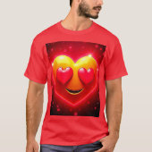T-shirt Glowing Heart Eyes Emotion (Devant)