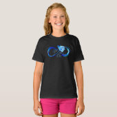 T-shirt Glowing infinity with blue rose (Devant entier)