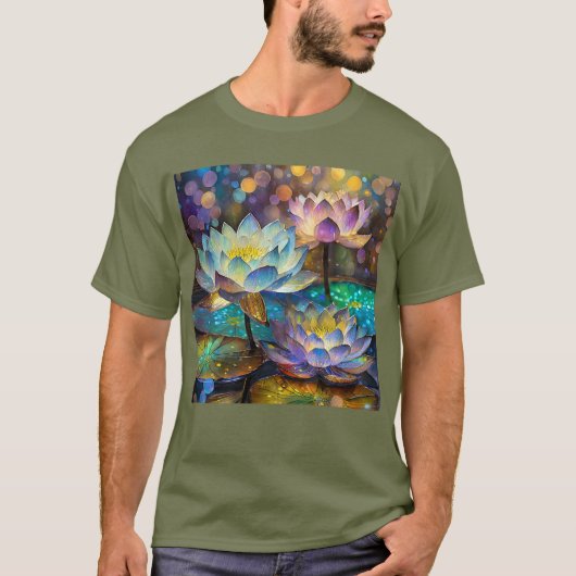 T-shirt Glowing Lotus Flowers Trio (Devant)