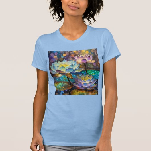 T-shirt Glowing Lotus Flowers Trio (Devant)