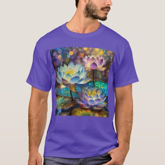 T-shirt Glowing Lotus Flowers Trio (Devant)