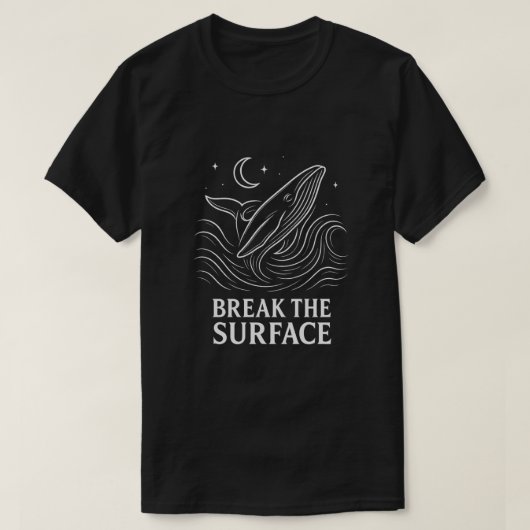 T-shirt Glowing Whale Line-Art Ocean Power (Design devant)