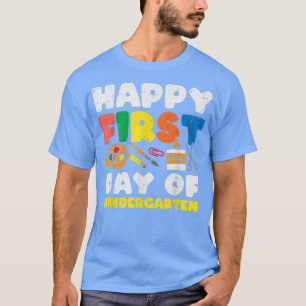T-shirt Glue Happy First Day Kindergarten School Boys Girl