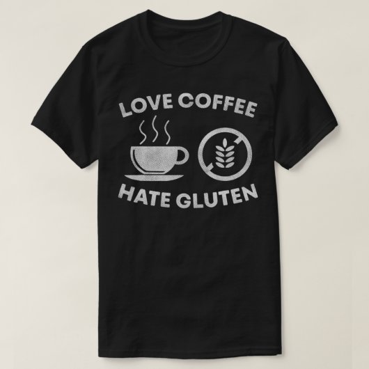 T-shirt Gluten Free Love Coffee Hate Gluten (Design devant)