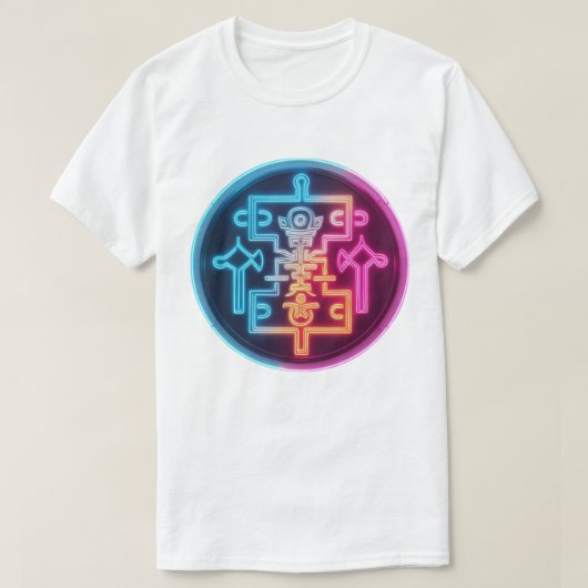 T-shirt Glyphes lumineux - Symboles anciens (Design devant)
