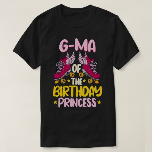 T-shirt GMa de l'anniversaire Princess Roller Skates Party (Design devant)