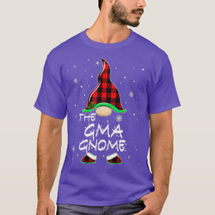T-shirt Gma Gnome Buffalo Plaid Correspondant Famille Noël