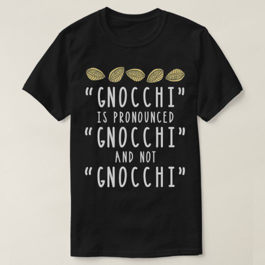 T-shirt Gnocchi Amusant Pâtes Italiennes Conception Du Foi (Design devant)