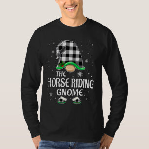 T-shirt Gnome à cheval Buffalo Plaid Noël Matchin