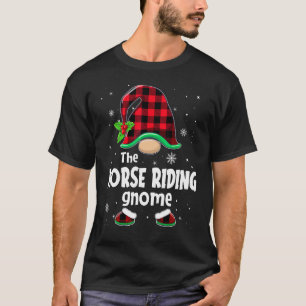 T-shirt Gnome à cheval Buffalo Plaid Noël Matchin