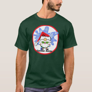 T-shirt Gnome Alone Funny Christmas Movie Parodie Rouge Ve