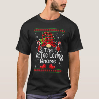 T-shirt Gnome amateur de café à carreaux de buffle famille