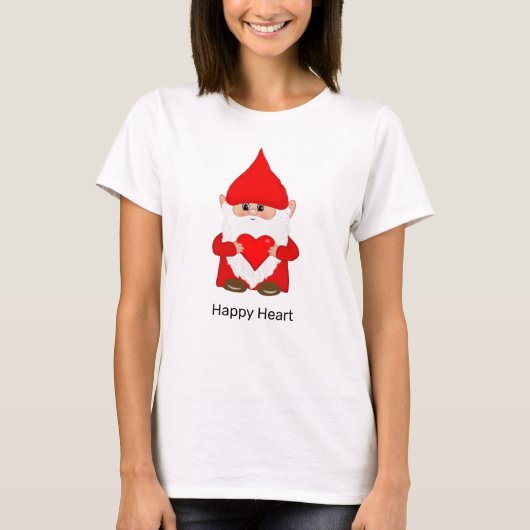 T-shirt Gnome au coeur heureux (Devant)