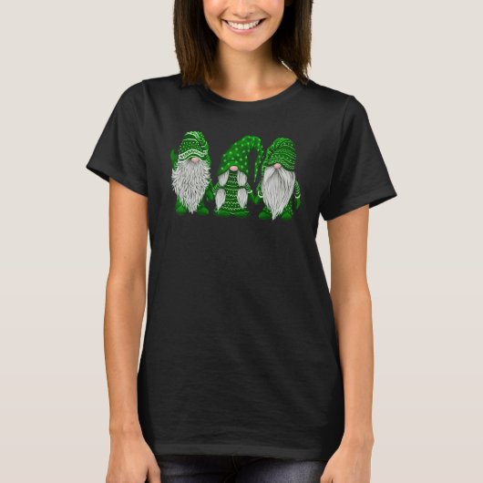T-shirt Gnome au pull vert Saint Patrick Gnome irlandais (Devant)