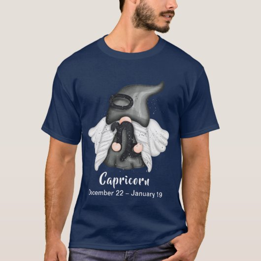 T-shirt Gnome Capricorne Zodiac Astrologie Signal Angel Un (Devant)