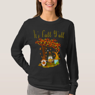 T-shirt Gnome Citrouille C'est Automne Y'all Automne Drôle