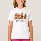 T-shirt Gnome Citrouille Fall Tee Design Rétro Halloween F (Devant)