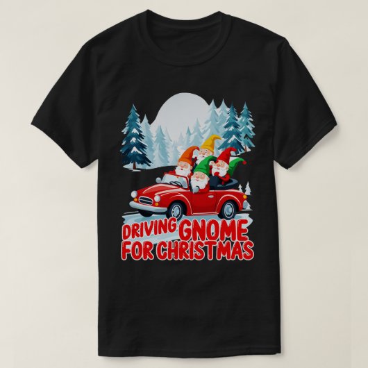T-shirt Gnome de conduite pour Noël (Design devant)