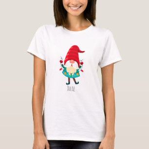 T-shirt Gnome de Noël avec lumières de Noël