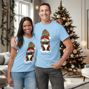 T-shirt Gnome de Noël Cosy Rouge Vert Hiver Mignon