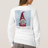 T-shirt Gnome de Noël de plaid de Buffalo rouge et noir (Dos)