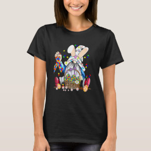 T-shirt Gnome de Pâques Œuf Lapin Ruban Puzzle Autisme