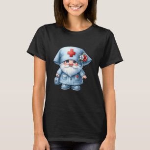 T-shirt Gnome de sage-femme drôle en uniforme d'infirmière