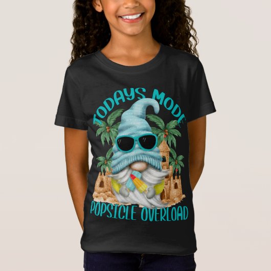 T-Shirt Gnome D'Été De Popsicle Drôle Sous Les Palmiers Et (Devant)