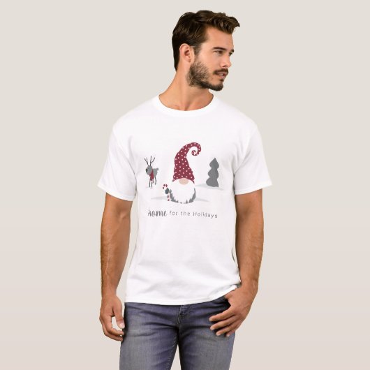 T-shirt Gnome et Reindeer Scandinavian Tomte design (Devant entier)