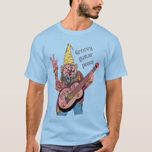 T-shirt Gnome Fantaisiste avec Guitare de la Paix, Vibe Gr
